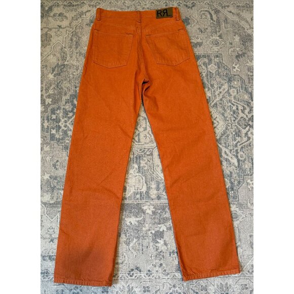 Ralph Lauren Double RL (RRL) High Boy Fit Denim Orange Jeans size 27 Women’s - Picture 1 of 13